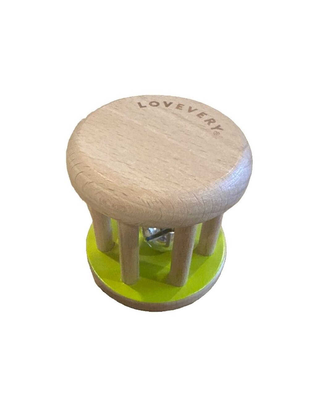 Lovevery Montessori Rolling Rattle Bell Wooden Baby Toy